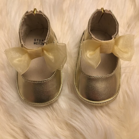 Gold Stuart Weitzman Baby Nantucket Shoes Size 2 - Picture 2 of 7